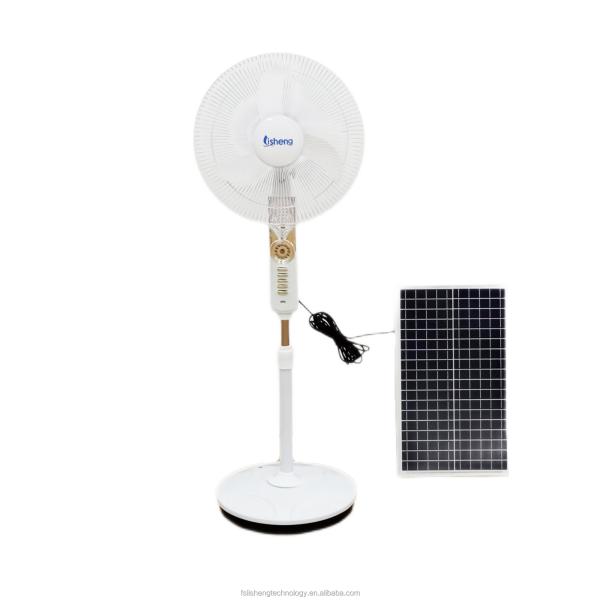18 Inch 12V DC Rechargeable Stand Fan With Solar Panel And Lithium Battery