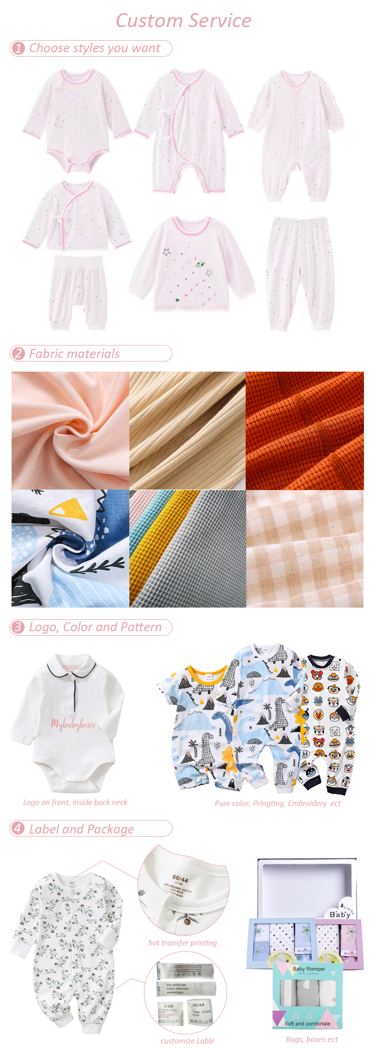 Wholesale Newborn Striped Cotton Baby Romper Custom Unisex Baby Bodysuits