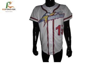 Wholesale Full Printed White Slim Fit Baseball Jersey , Baseball Style Button Shirts With Numbers from china suppliers