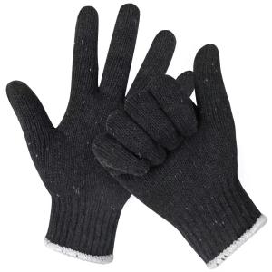 Wholesale Hot Gloves Black Cotton Knitting White Cuff , Wear Resistant , Construction , Auto Repair , Hardware , Gardening Use Safety from china suppliers