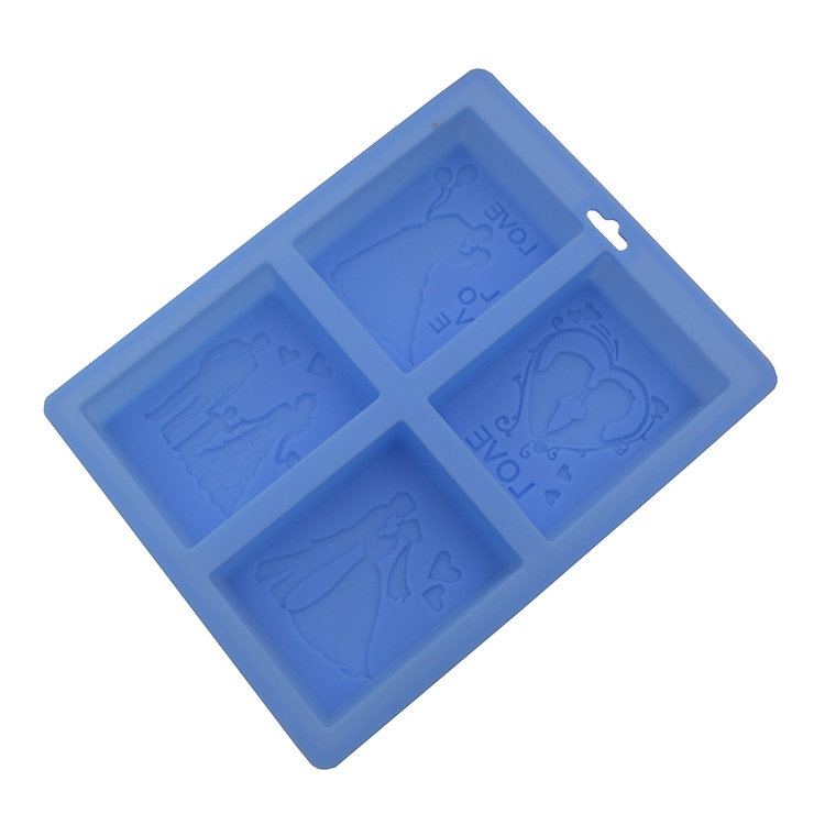 New Design Customize Food Grade 4 Cavity Silicone Soap Mould Sustainable