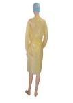 Impermeable Disposable Yellow Isolation Gowns CE ISO 9001 Approved