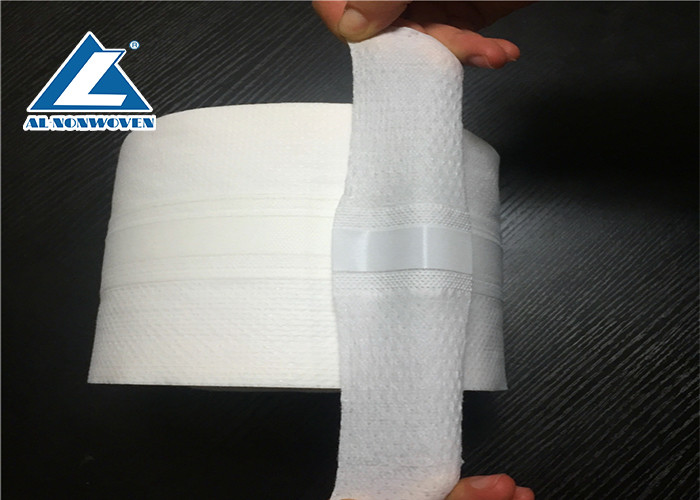 S Cut Adhesive Side Tape Elastic Nonwoven Fabric Roll Diaper In White Color