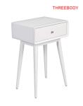 French White Contemporary Bedroom Furniture Wood Rory One Drawer Side Table