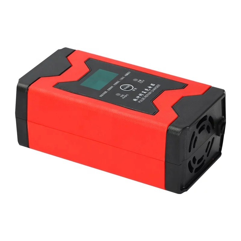 12V 6A Smart Lead Acid Battery Charger Full Automatic Charging Adapter for Car Motorcycle Electric Bike Scooter LCD Disp