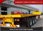 20ft / 40 ft Flatbed Trailer , Air Suspension 3mm Platform Flatbed Trailer Truck