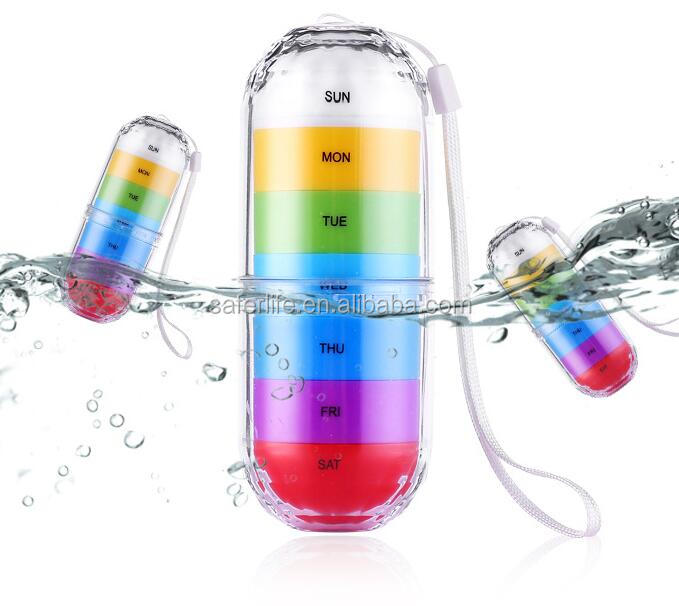 Fashionable pill storage box with 7 compartments for 7 days