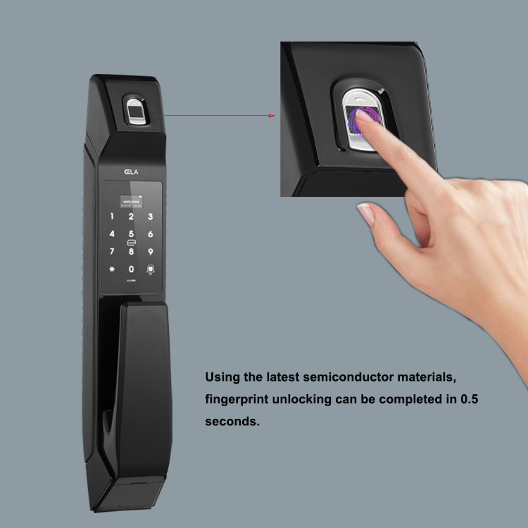 OEM ODM Fingerprint Handle Door Lock Face Recognition Zinc Alloy Material