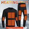 Warming Heated Thermal Underwear Set Black Seamless Long Underwear