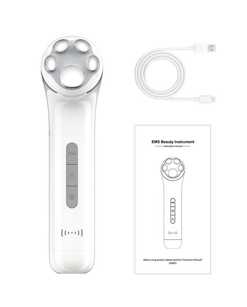 Facial Microcurrent Beauty Device Electric EMS Face Clean Toning Red Blue Light