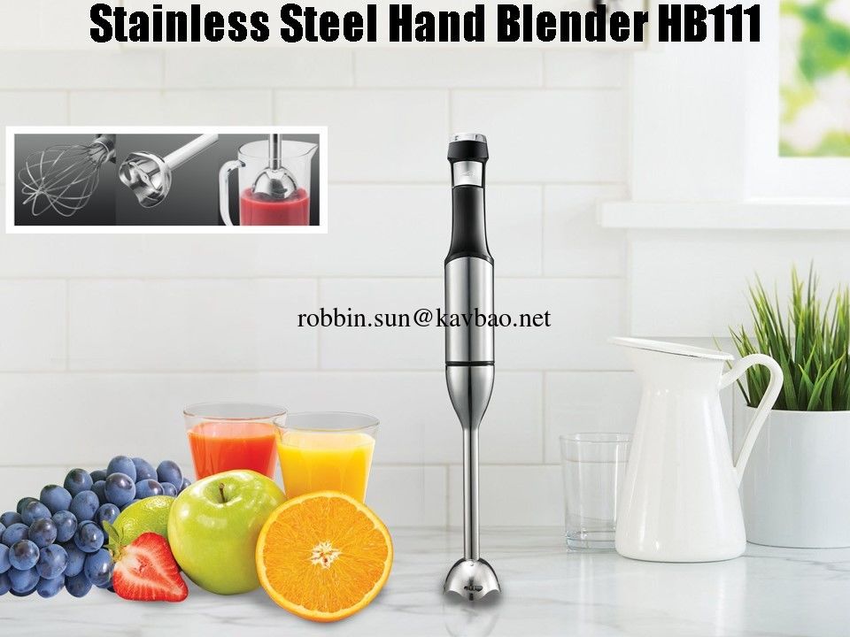 HB111 Stainless Steel Stick Blender With Chooper and Processing Bowl