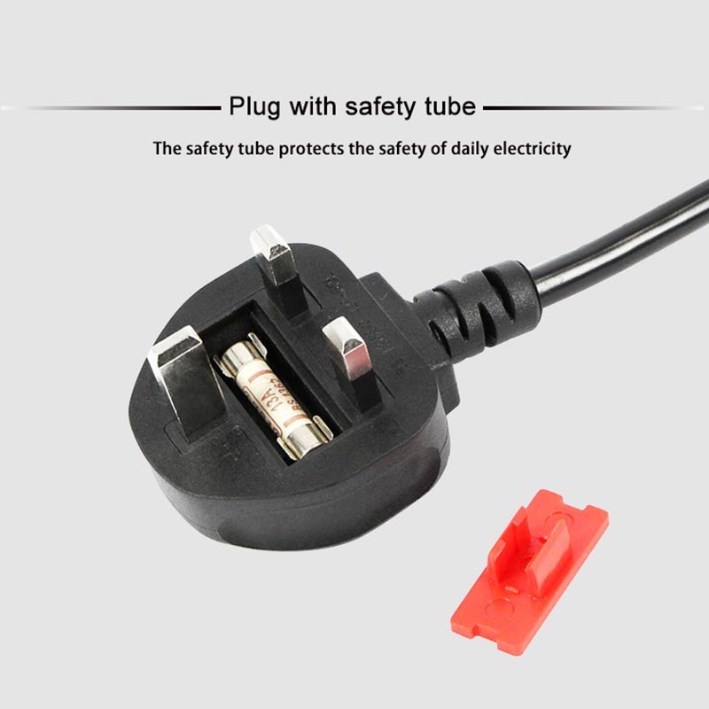 SGS 3 Prong AC Power Cord 220v UK Laptop Power Cord With Fuse