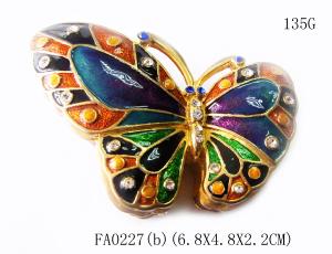 Wholesale Alloy jewelry metal box butterfly trinket box for promotion gift from china suppliers