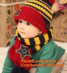 Children Skullies & Beanies Scarf Hat Set Baby Boys Girls Knitted kids Hats &