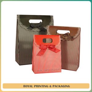 Wholesale large size paper bag /shopping bag with beautiful silk ribbon from china suppliers