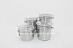 4pcs Kitchen organization metal steel candy can round shape food jar with clip
