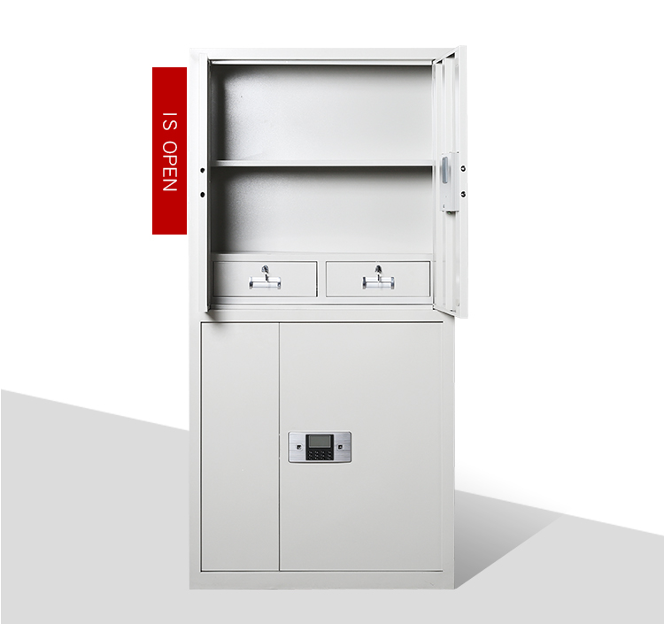 Electronic Smart Lock ISO9001 Confidential Cabinet Two Doors Vertical White