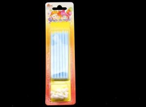 Wholesale Paraffin Wax Skinny Long Birthday Candles , Blue Color Tall Candles For Cake from china suppliers