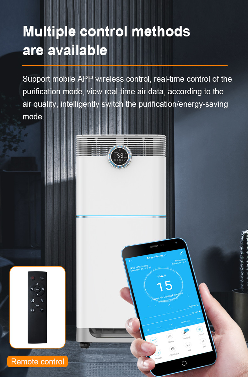 Odor Sensor Ionizer Pm2.5 Humidifier Air Purifiers Office Home Use