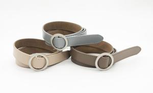 Wholesale Zinc Alloy Round Buckle Belt , Women'S Leather Waist Belt 1.8cm Width from china suppliers