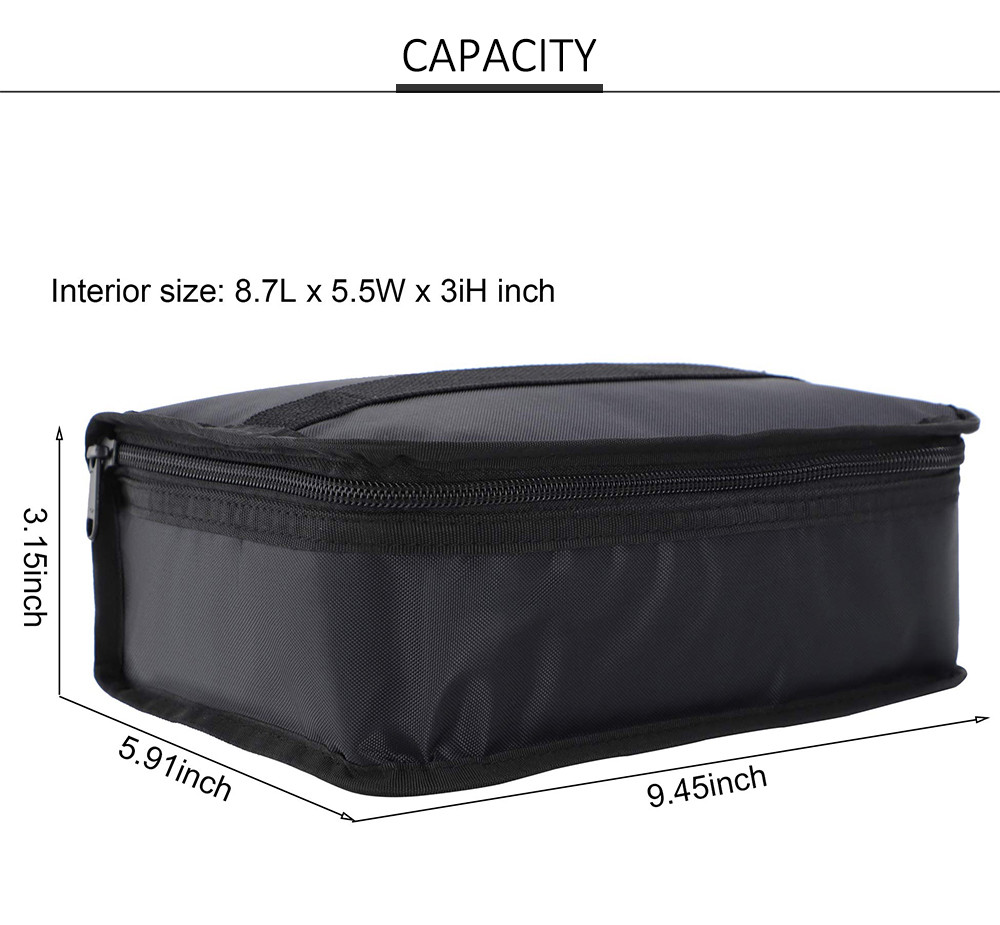Durable Black Small Kids Lunch Bag Tote Reusable Soft Cooler Bag for Adult