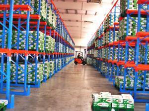 Wholesale 5000mm Drive Through Pallet Racking Blue / Orange Industrial Metal Shelving from china suppliers