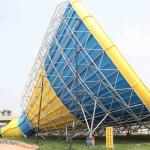 Colorful Outside Fiberglass Adult Water Slide 14.6m Platform Height In Themed
