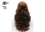 Dark Brown Synthetic Long Curly Lace Front Wigs , Colored Synthetic Wigs No