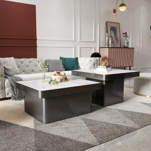 Wholesale Marble Square Minimalist Combination Coffee Table With Stainless Steel Leg from china suppliers
