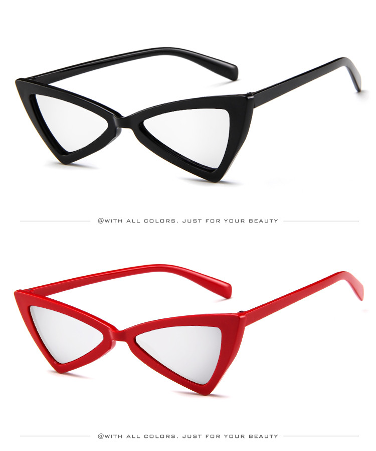 Triangle UV400 Vintage Women Retro Cat Eye Sunglasses