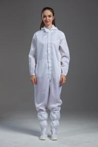 Wholesale Anti static cleanroom coverall white color sterilization with hood pen holder in Pharmaceutical Workshop from china suppliers