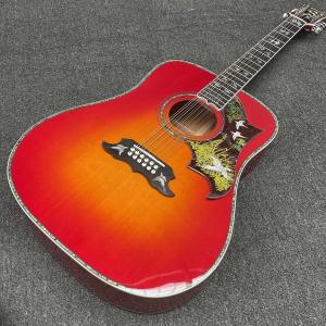 Wholesale Custom 12 strings 41 inch Flamed Maple Neck Doves Dreadnought Acoustic Guitar Deluxe Version Customized Headstock from china suppliers