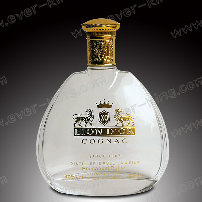 Luxury Embossing 750 ML Cognac Glass Bottle
