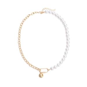 Wholesale Fashionable Metal and Pearl Necklace with Various Colors for Women from china suppliers