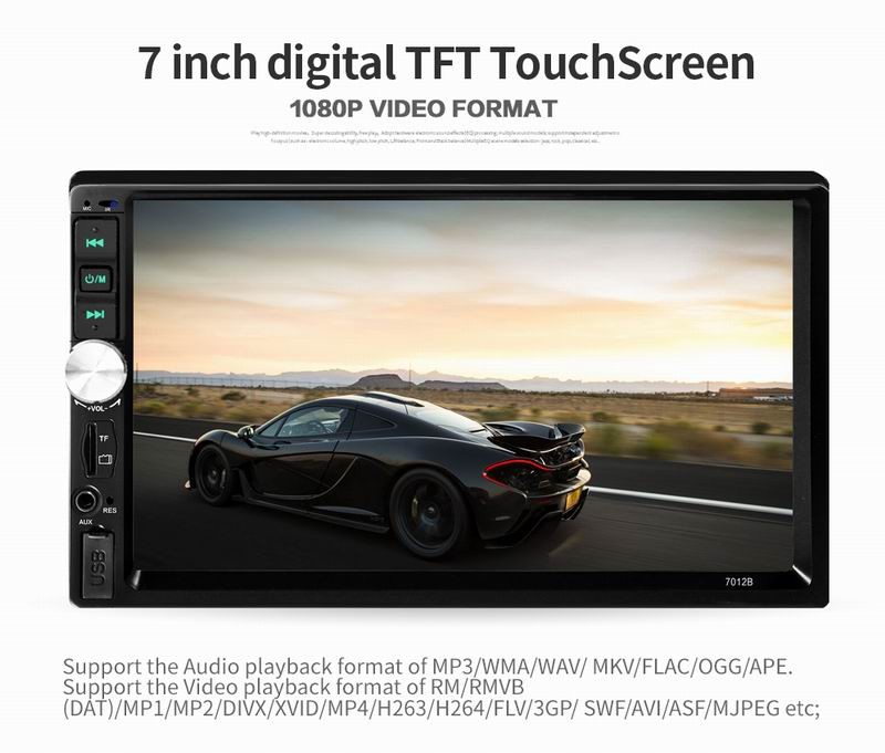 Ouchuangbo 7 inch car mp5 audio stereo with USB SD BT aux audio high quality