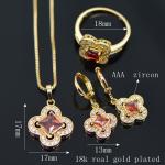 New Trendy Jewelry Set Women Party Gift 18K Real Gold Plated white zircon