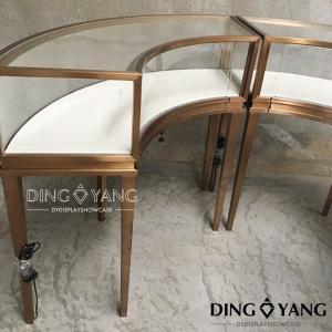 Wholesale Rose Gold Curved Stain Steel Showroom Display Cases from china suppliers
