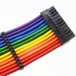 1*24Pin Male to 24pin Female ATX Braided Sleeved Power Supply Extension Cable