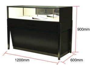 Wholesale Brush Stainless Steel Retail Glass Display Cabinets , Matte Black Jewelry Display Cases from china suppliers