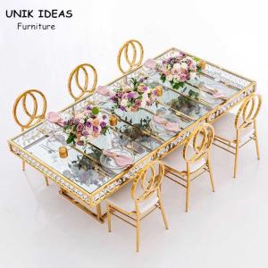 Wholesale 12 Foot Folding Banquet Table Top Glass Rectangle Crystal Chic 8x30 from china suppliers