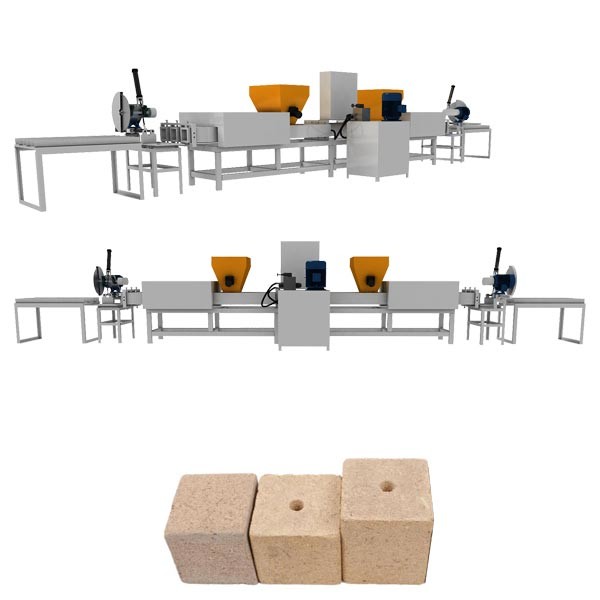 Triple Head Sawdust Paper Block Making Machine For Wooden Pallet