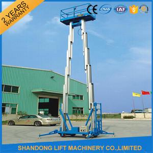 Wholesale 12m Hydraulic 2 Post Aluminum Alloy Man Lift Rental For Aerial Wok Platform from china suppliers