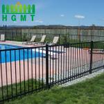 Square Post Steel Tubular Fence Yard Decorative Pool Black Pvc Coated