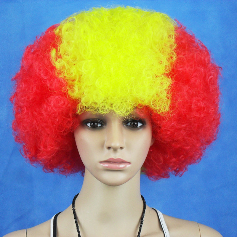 Football Game Fan Wig 28*28cm Dacron Logo Customized Sports Supplies