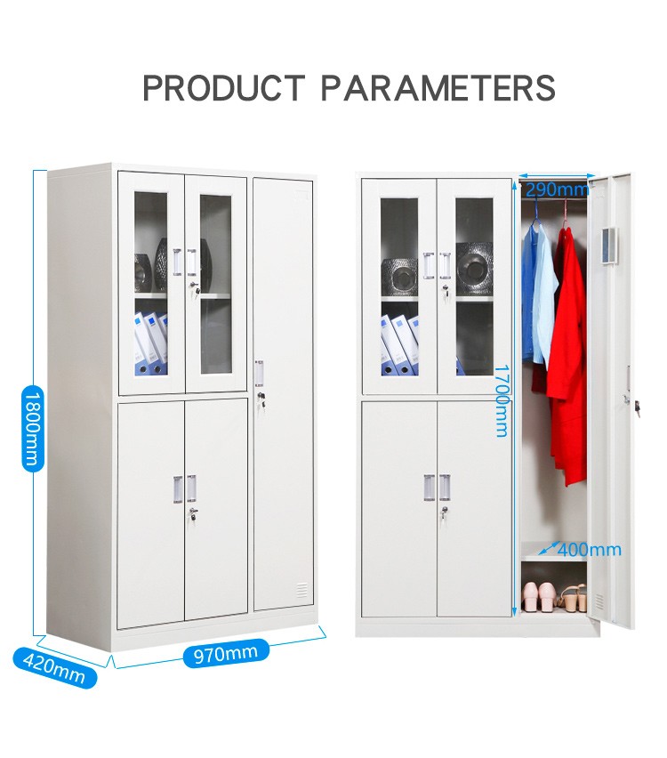 Modern 0.4mm To 1.2mm 5 Door Metal Office Cabinet