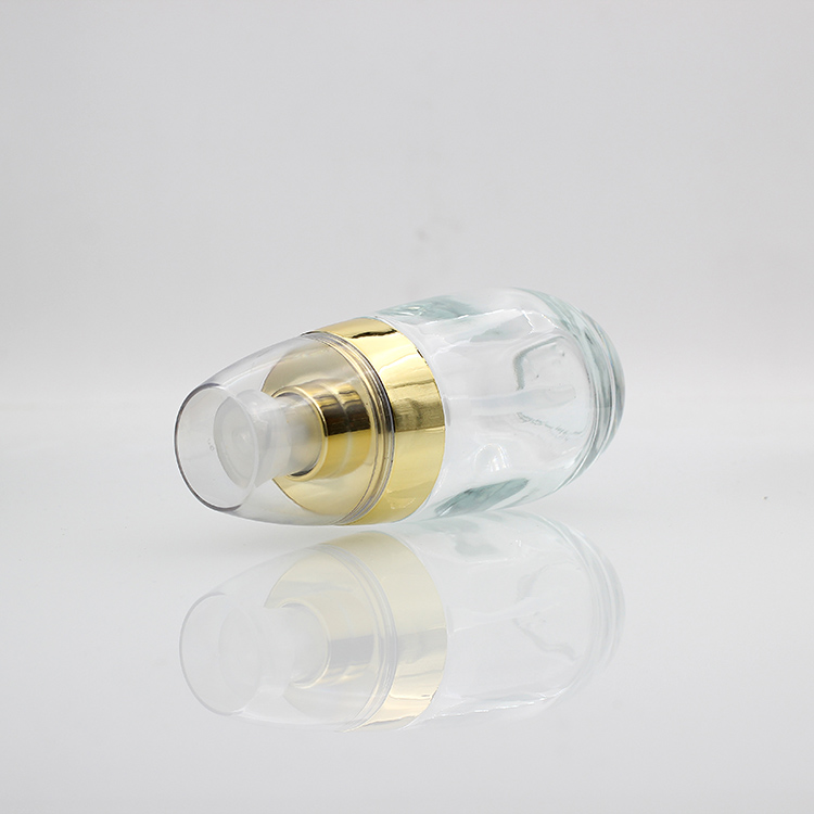 Luxury 60ml Glass Foundation Bottle Pump Sprayer For Skin Care Cream