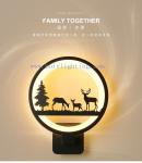 Elk Cartoon Loveliness Children Room Round Wall Llamp 240*290*95MM