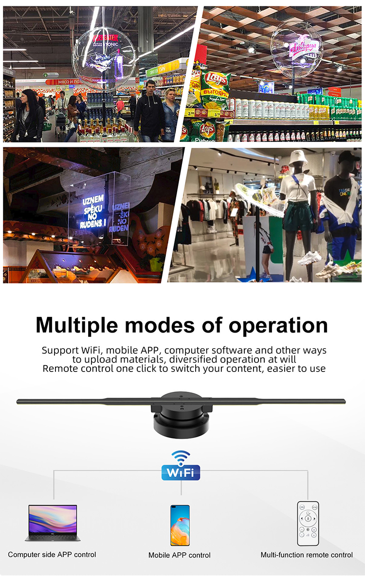 Stand Out from the Crowd 3d Floating Holograms led fan for Unique Advertising Displays