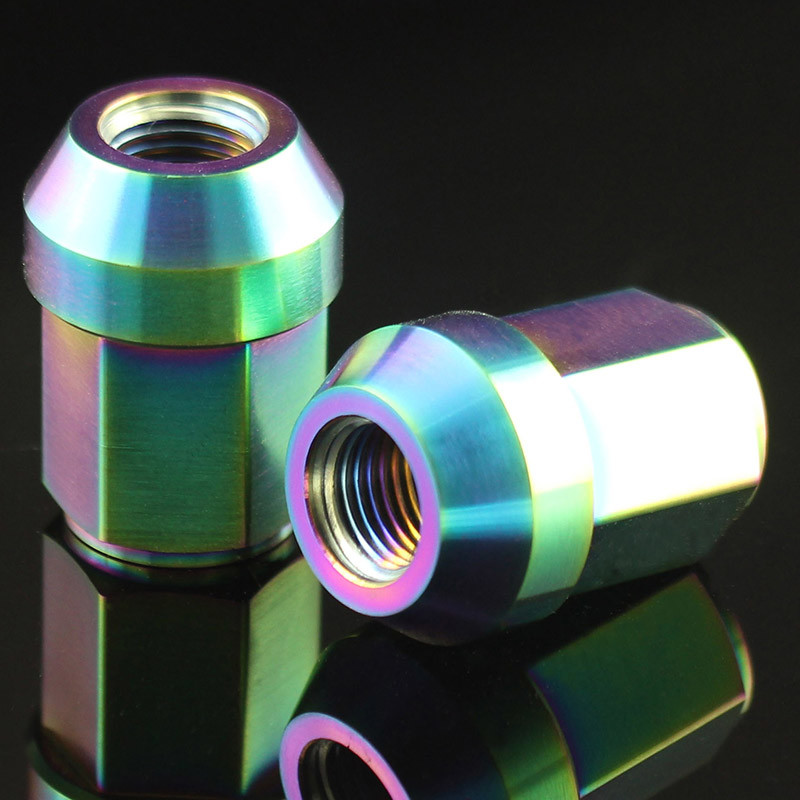 PVD Coating Lug Nuts M12x1.25 M12x1.5 M14x1.5 M14x1.25 Close End Titanium GR5