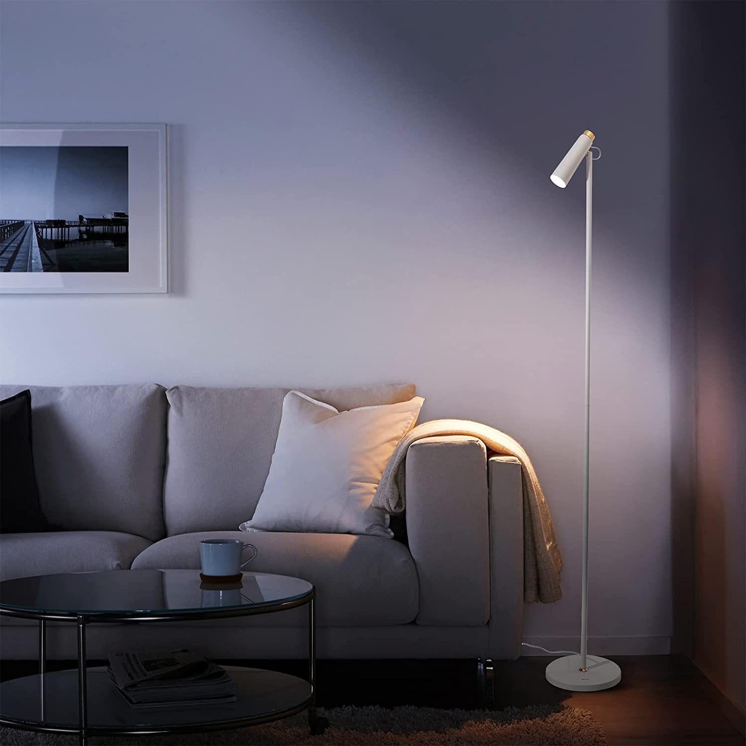 Floor Lamp Modern Slim Design Reading Light LED Floor Lamps for Bedroom Living Room Office Corner Metal Material 3 Color